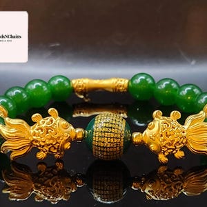 Real 24K Gold Bracelet Cleansed and Activated Feng Shui Bracelet Koi Bracelet Lucky Bracelet Wealth Bracelet Success Bracelet Birthday Gift