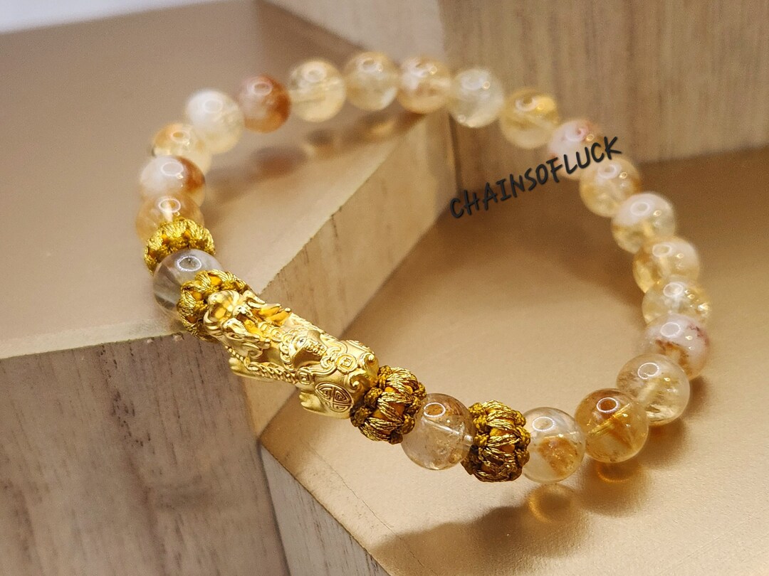 24K Real Gold Bracelet Real Gold Pixiu Bracelet Wealth Bracelet Real