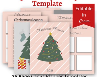 Christmas Planner Template, Editable in Canva (Digital Download)