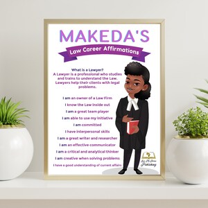 Law Career Affirmations Educational Poster | Physical Print | Sizes A4/A3/A2