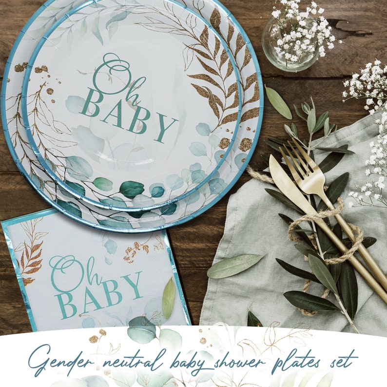 Boho Baby Shower Plates Napkins and Cups Oh Baby Party Etsy