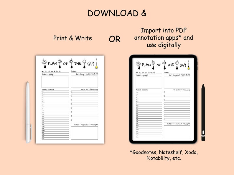 5AM Daily Planner Printable A4 A5 Letter Half, Hourly Tabs, 6 Ring