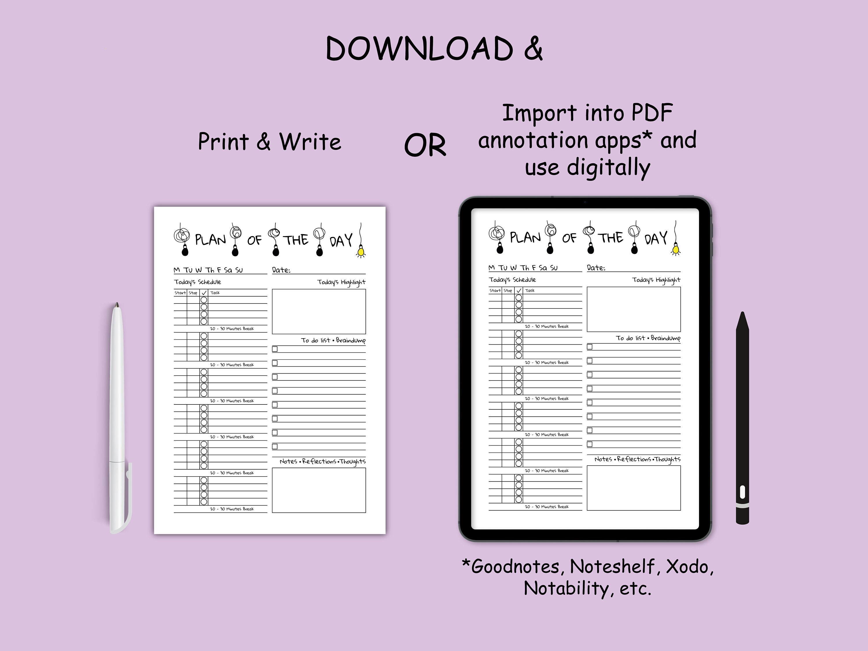 Pomodoro Planner Daily Printable A5 - Pomodoro Technique Undated Tabs ...