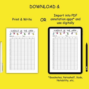 Hourly Weekly Schedule Printable A4, Undated 24 Hour Template, Visual ...