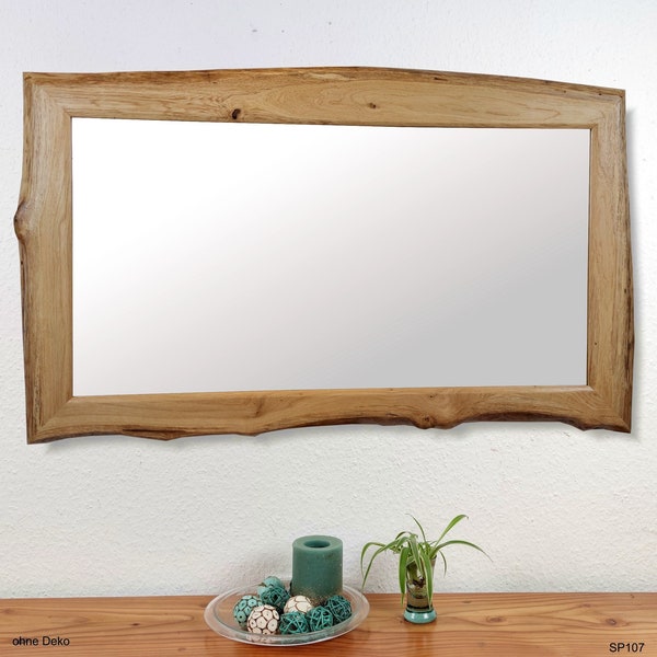 Miroir mural en chêne S-XL avec bord d'arbre naturel - Miroir de couloir - Miroir de salle de bain - Miroir rustique en bois de chêne 100 % fait main en Allemagne