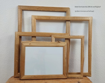 Oak picture frame S-XL with natural tree edge - The very special frame for your project! Oak wood • 100% handmade in Germany