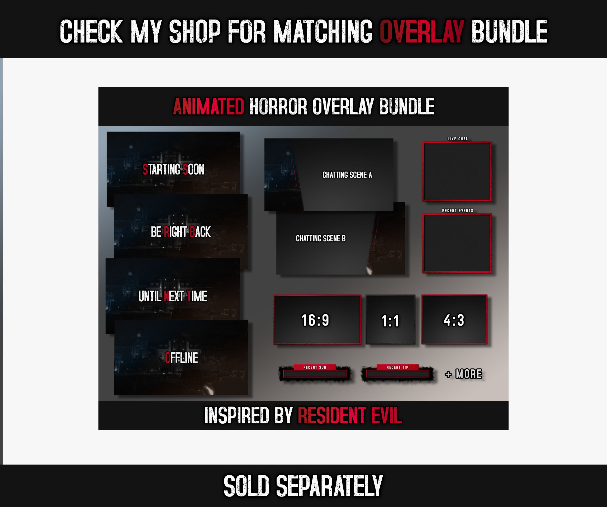 Resident Evil Twitch Panels Set for Horror Streamers - Etsy