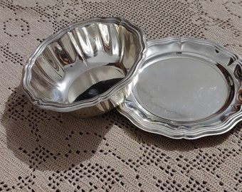 Bowl + saucer in Silver Plate Galbiati