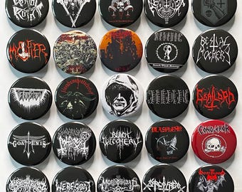 Black/Death/War Metal 25mm, 32mm, 44mm Pin Badge