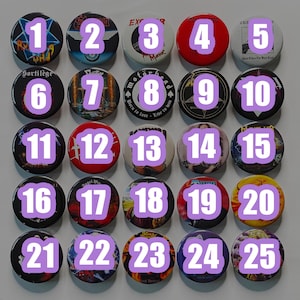 Heavy Metal/Thrash Metal Pin Badges 25mm,32mm,44mm Motorhead, Iron Maiden, Judas Priest image 2