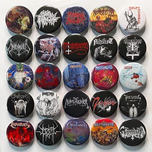 Death/thrashmetal, heavy metal | Handgemaakte spelden, Morbid Angel Sepultura Cannibal Corpse