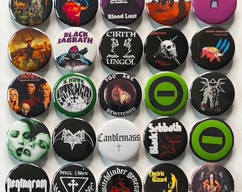 Doom Metal Pinback Badges 25mm, 32mm, 44mm