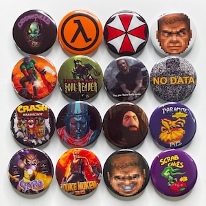 Gaming Buttons 25 mm/32 mm/44 mm. Half Life, DOOM, Soul Reaver, Umbrella Corp, S.T.A.L.K.E.R