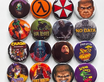 Gaming Badges 25mm/32mm/44mm. Half Life, DOOM, Soul Reaver, Umbrella Corp, S.T.A.L.K.E.R