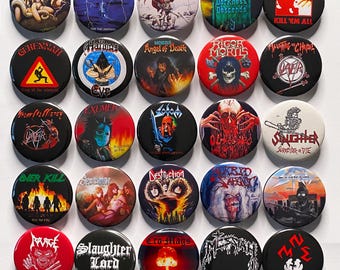 Thrash/Death metalen pin button badges Metallica Sodom Kreator 25 mm, 32 mm, 44 mm