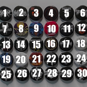 Black Metal Pin Button Badges: Mayhem, Darkthrone Bathory 25mm,32mm,44mm Handmade image 2