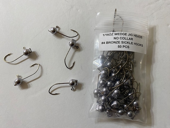 1 vs 1 0 leadhead sickle fishing hook Barbless Grabber in Pink UV 1/0 24 pack making it the perfect hook for technical jigging styles with a focus on attraction. 20pcs/Box * Fishing Jig Head