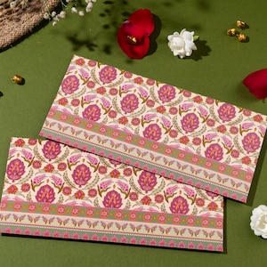 Gepersonaliseerde geldenvelop | Shagun-omslag| Feestelijke geldenvelop | Bloemenenvelop | Divali | Eid | Bruiloft | Pakket van 25 en 50 | GUL BAHAR