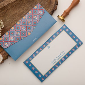 Envelope de dinheiro personalizado | Envelope de dinheiro | Capa Shagun | Pacote de 25 e 50 | A PATOLA AZUL