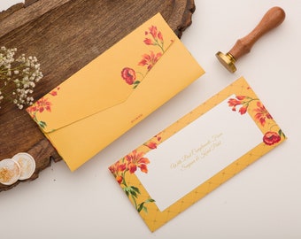 Personalised Money Envelope | Cash Envelope | Shagun Cover | Diwali | Eid | Gift | Festive Gift |  Pack of 100 | THE FLORAL ROMANCE