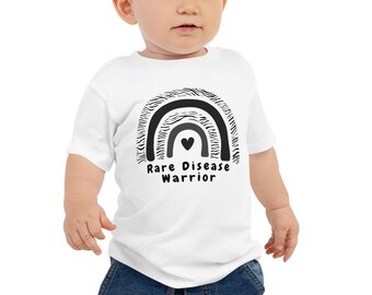 BABY Rare Disease Warrior Shirt, Rare Disease Awareness Baby Shirt, Rare Disease Rainbow Shirt, Rare Disease Day, Baby Rare Disease Tee