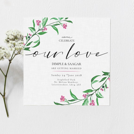 Civil Ceremony Sagai Indian Wedding Invitation Hindu Bride or