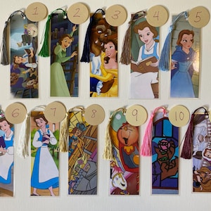 Beauty and the Beast Repurposed Throwback Laminated Bookmarks