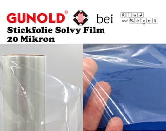 Gunold Solvy Film, 20 microns, embroidery film, water-soluble, 33 cm wide + 50 cm wide, by the meter