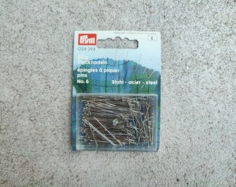 SALE Original Prym pins No.6, hardened steel, 0.6 mm thick, 30 mm long, 20g