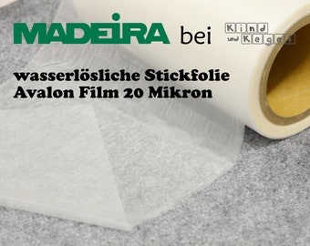 Madeira Avalon Film 20 microns, embroidery film, water-soluble, 20 cm wide, sold by the meter