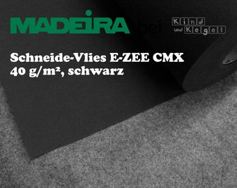 Madeira cutting fleece E-ZEE CMX 40g/m2 black, 30 cm wide, sold by the meter