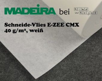 Madeira cutting fleece E-ZEE CMX 40g/m2 white, 30 cm wide, sold by the meter