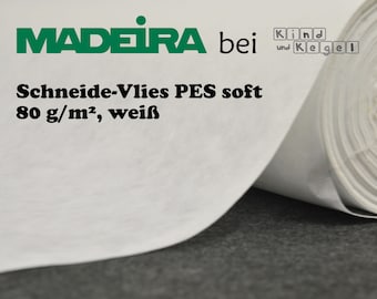 Madeira cutting fleece E-ZEE PES SOFT 80g/m2 white, 30 cm wide, sold by the meter