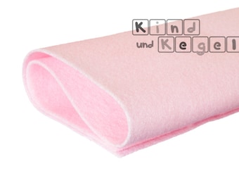 8,33 Euro/m2, craft felt 1,4 mm plates 40 x 30 cm, light pink, rosé, washable, soft, artificial felt, 100 % acrylic