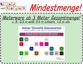 9,78 Euro/m2, fester Stickfilz 1mm, Meterware, 90 cm breit, waschbar, formbeständig, glatt, Emblemfilz, Kunstfilz, 100 % Polyester