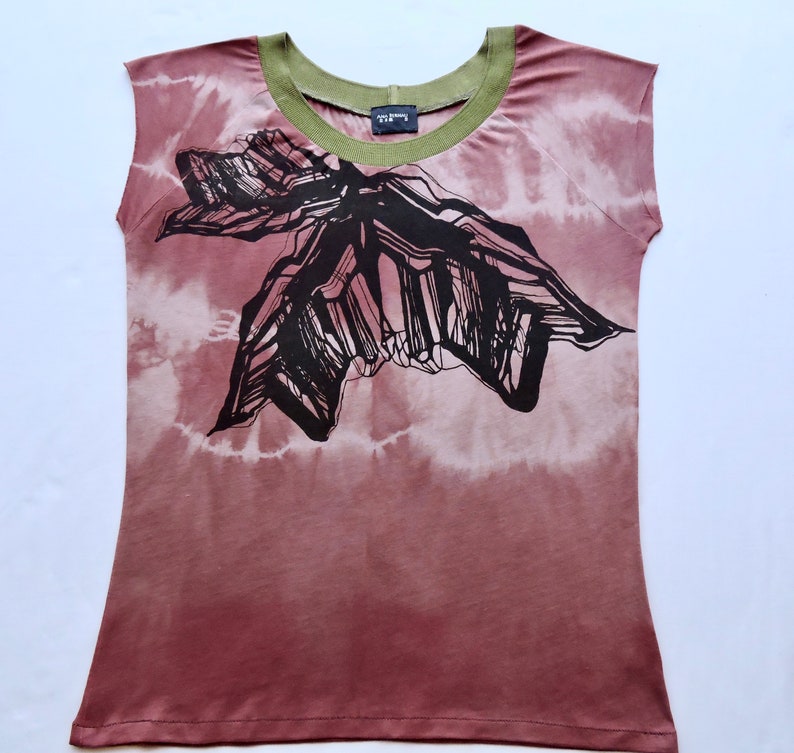 T I E D Y E bamboo abstract printed t-shirt image 4