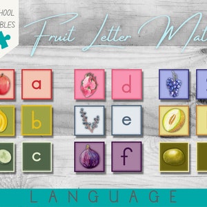 Letter Match A-Z  Fruit | Phonics | Matching Activity | Alphabet | Language | PDF Printable | Homeschool & Preschool | Early Childhood
