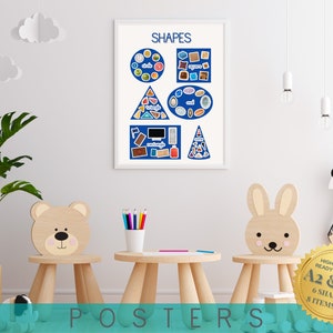 Preschool Shape Poster | A2 and A3 | PDF Printable | Children's Bedroom ...