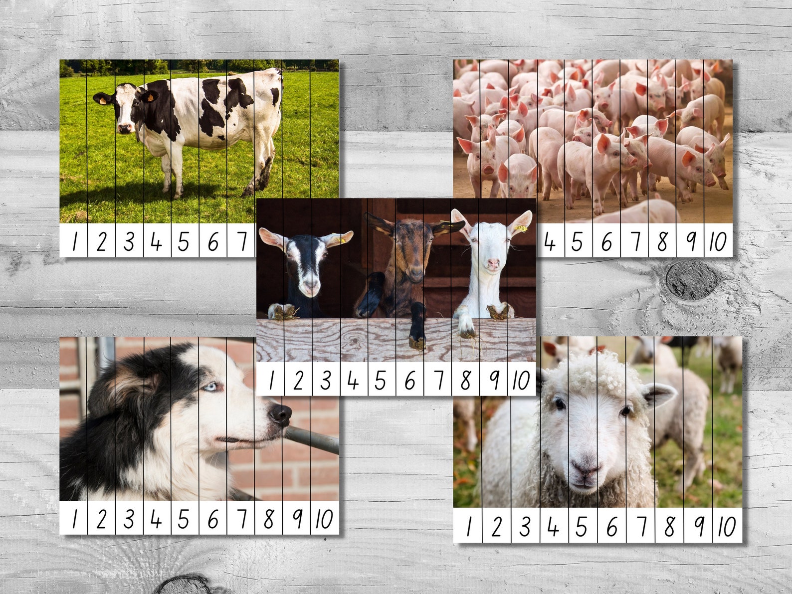 Farm Animals Number Puzzle 1-10 PDF Printable - Etsy