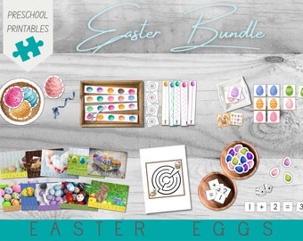 Easter Activities Bundle | Fine Motor Skills | Numeracy Activities | Matching Cards | Memory Game | Maze | Cutting | Lacing | Practical Life