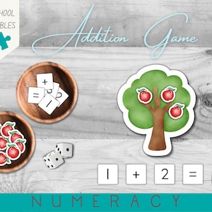Apple Tree Addition & Counting Game Activity | Homeschool Maths | Concrete Maths Skills | Addition 1-20 | Learning to Count | PDF Download