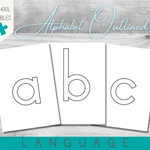 Alphabet | Flash Cards | Preschool & Homeschool Activity | Outlined Letters | Literacy | Art | PDF Printable