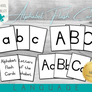 Alphabet Preschool Activity | Uppercase and Lowercase | PDF Printable | 8cm x 10cm Cards