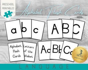 Alphabet Preschool Activity | Uppercase and Lowercase | PDF Printable | 8cm x 10cm Cards