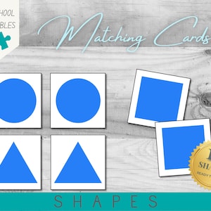 Shape Matching Set | 12 Shapes | PDF Printable - Etsy