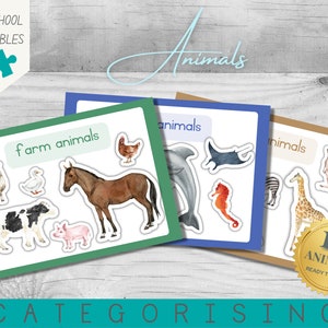 Animal Categorising and Sorting Activity | Early Learning | Sea Animals | Farm Animals | Wild Animals | PDF