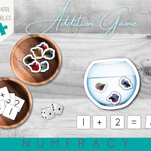 Preschool Addition Game Activity | Homeschool Maths | Concrete Maths Skills | Addition 1-20 | Learning to Count | PDF Download