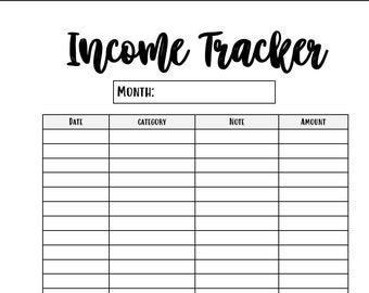 Income Tracker Printable | Etsy