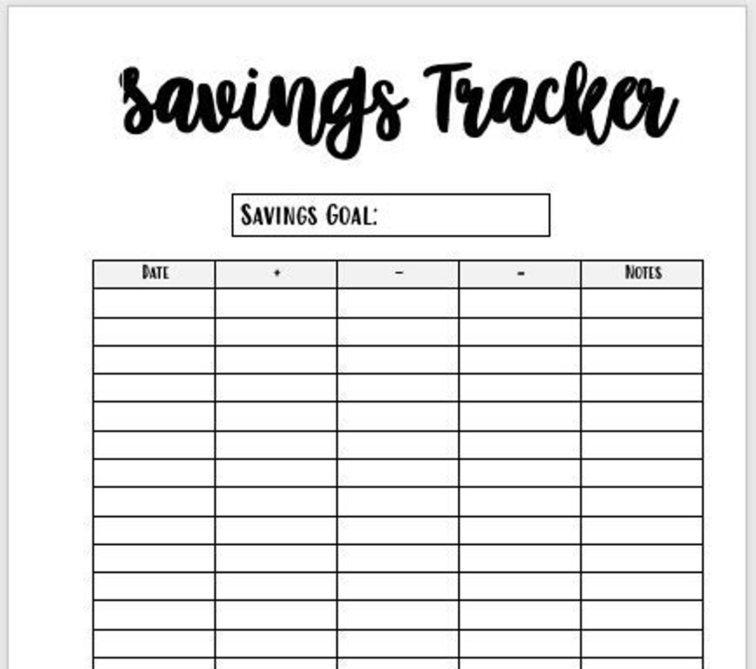 Savings Tracker Printable - Etsy