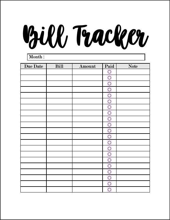 Budget Tracker Digital Printable - Etsy
